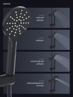 Душевая стойка Sancos Kanedo SC7200MB с термостатом, черная матовая