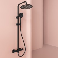 Душевая стойка Sancos Kanedo SC7200MB с термостатом, черная матовая