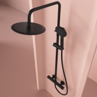 Душевая стойка Sancos Kanedo SC7200MB с термостатом, черная матовая