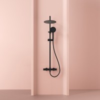 Душевая стойка Sancos Kanedo SC7200MB с термостатом, черная матовая