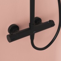 Душевая стойка Sancos Kanedo SC7200MB с термостатом, черная матовая