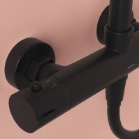 Душевая стойка Sancos Kanedo SC7200MB с термостатом, черная матовая