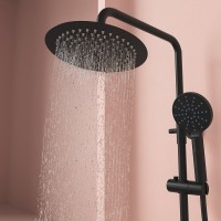 Душевая стойка Sancos Kanedo SC7200MB с термостатом, черная матовая