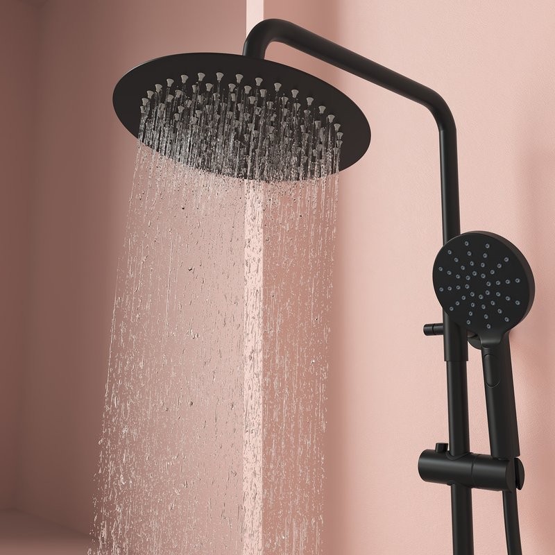 Душевая стойка Sancos Kanedo SC7200MB с термостатом, черная матовая