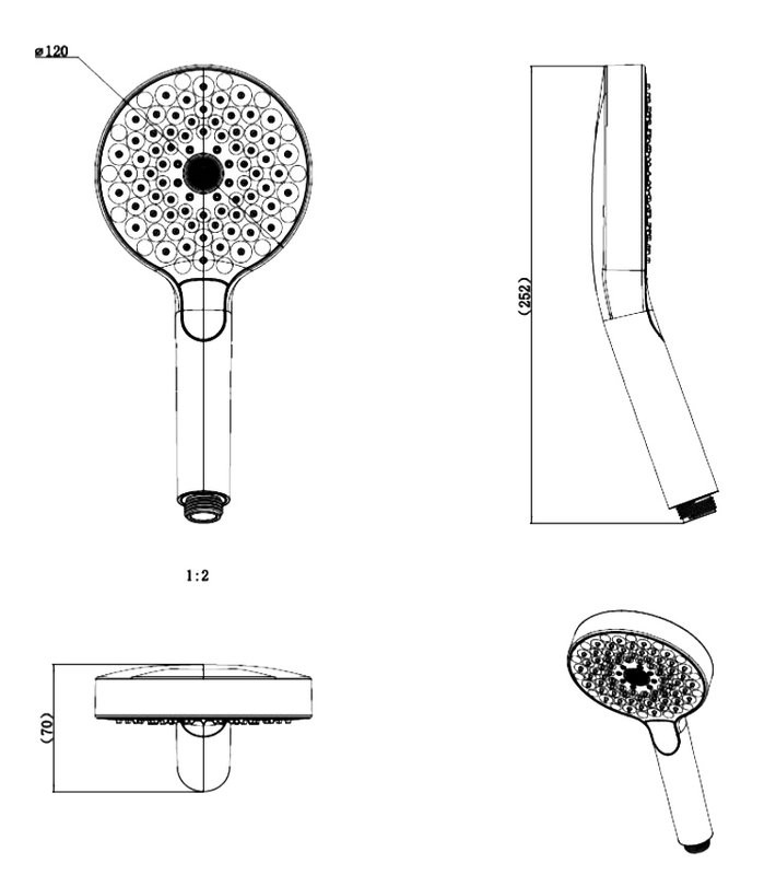 Душевая лейка Splendy Sense T ST21712R3CRW хром