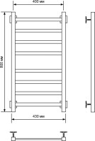 Полотенцесушитель электрический Ника Step-1 80/40 черный матовый, R
