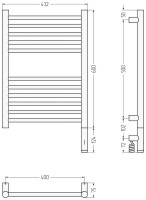 Полотенцесушитель электрический Сунержа Богема 3.1 15-6005-6040 70x45 см, подключение справа, темный титан муар, лесенка