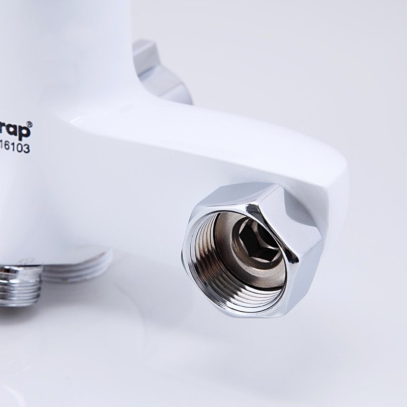 Смеситель с длинным изливом для ванны Frap H34 F2234 белый, хром