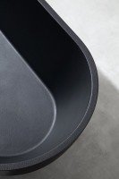 Ванна из искусственного камня Abber Frankfurt 170x75 см, отдельностоящая, черная, овальная, со сливом-переливом