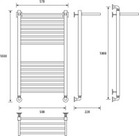 Полотенцесушитель водяной Energy Quadro Modus 100x50