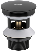 Донный клапан для раковины AQUATEK AQ6002MB с переливом, матовый черный