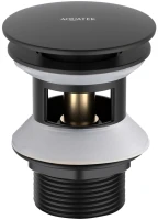 Донный клапан для раковины AQUATEK AQ6002MB с переливом, матовый черный