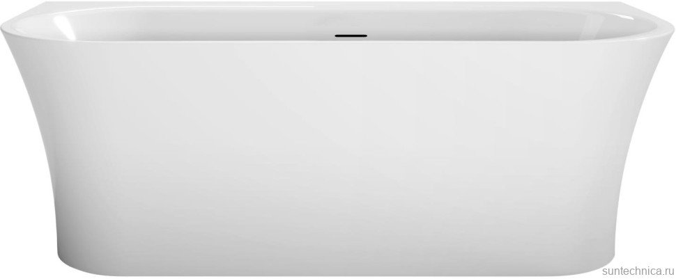 Акриловая ванна BelBagno BB711-1700-750 170x75 см, пристенная, белая, овальная, со сливом-переливом, с донным клапаном