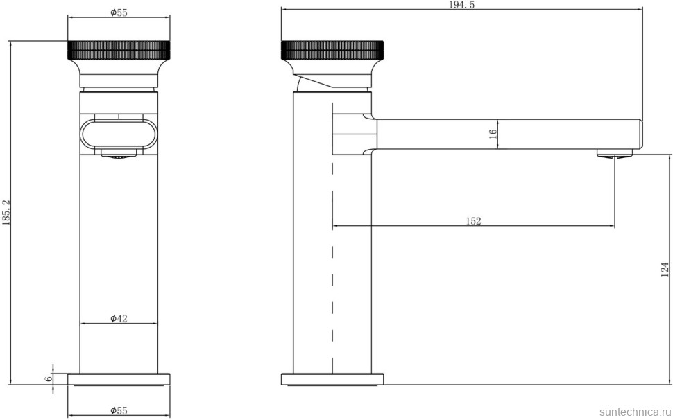 Смеситель для раковины Black&White Gravity 7107GM gun metal
