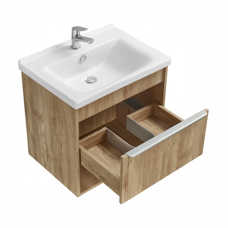 Тумба под раковину без столешницы AQUATON Хоуп 60 подвесная, 1 ящик, орех