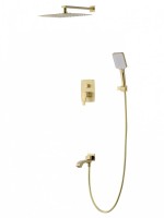 Душевой комплект Wonzon & Woghand Flex WW-88939072-BG С ВНУТРЕННЕЙ ЧАСТЬЮ, брашированное золото