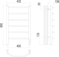 Полотенцесушитель электрический Terminus Виктория П6 400x650