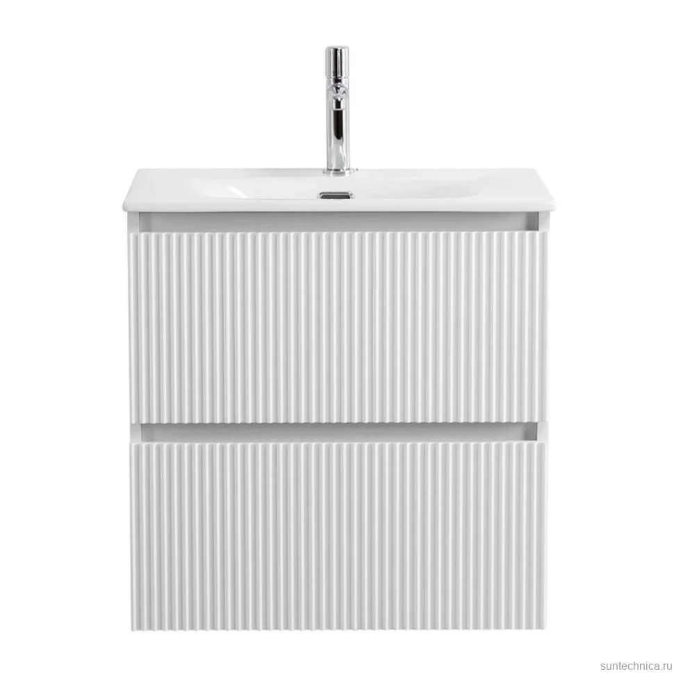 Тумба с раковиной BelBagno Uno-mini 50 подвесная, 2 ящика, bianco opaco