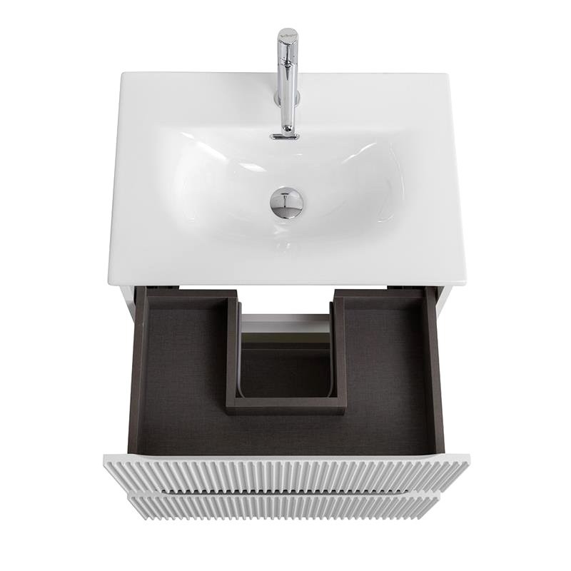 Тумба с раковиной BelBagno Uno-mini 50 подвесная, 2 ящика, bianco opaco