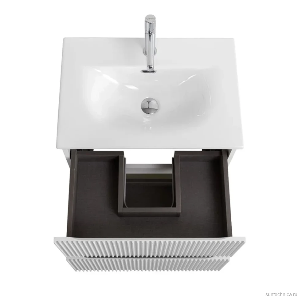 Тумба с раковиной BelBagno Uno-mini 50 подвесная, 2 ящика, bianco opaco
