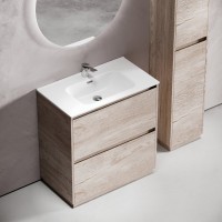 Мебель для ванной комнаты Sancos Libra Floor 80 дуб галифакс натуральный, белая раковина CN7005