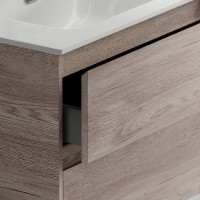 Мебель для ванной комнаты Sancos Libra Floor 80 дуб галифакс натуральный, белая раковина CN7005