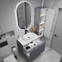 Мебель для ванной комнаты Grossman Кристалл 80 подвесная, матовый графит