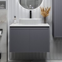 Мебель для ванной комнаты Grossman Кристалл 80 подвесная, матовый графит