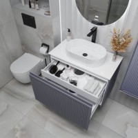 Мебель для ванной комнаты Grossman Кристалл 80 подвесная, матовый графит