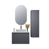 Мебель для ванной комнаты Grossman Кристалл 80 подвесная, матовый графит