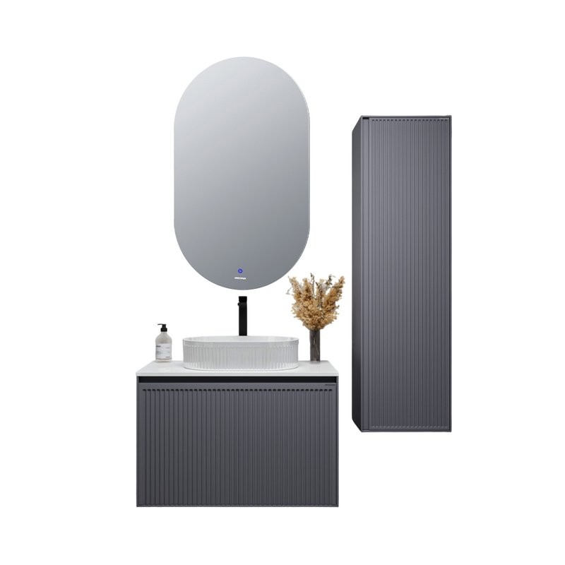 Мебель для ванной комнаты Grossman Кристалл 80 подвесная, матовый графит