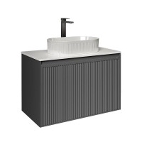 Мебель для ванной комнаты Grossman Кристалл 80 подвесная, матовый графит