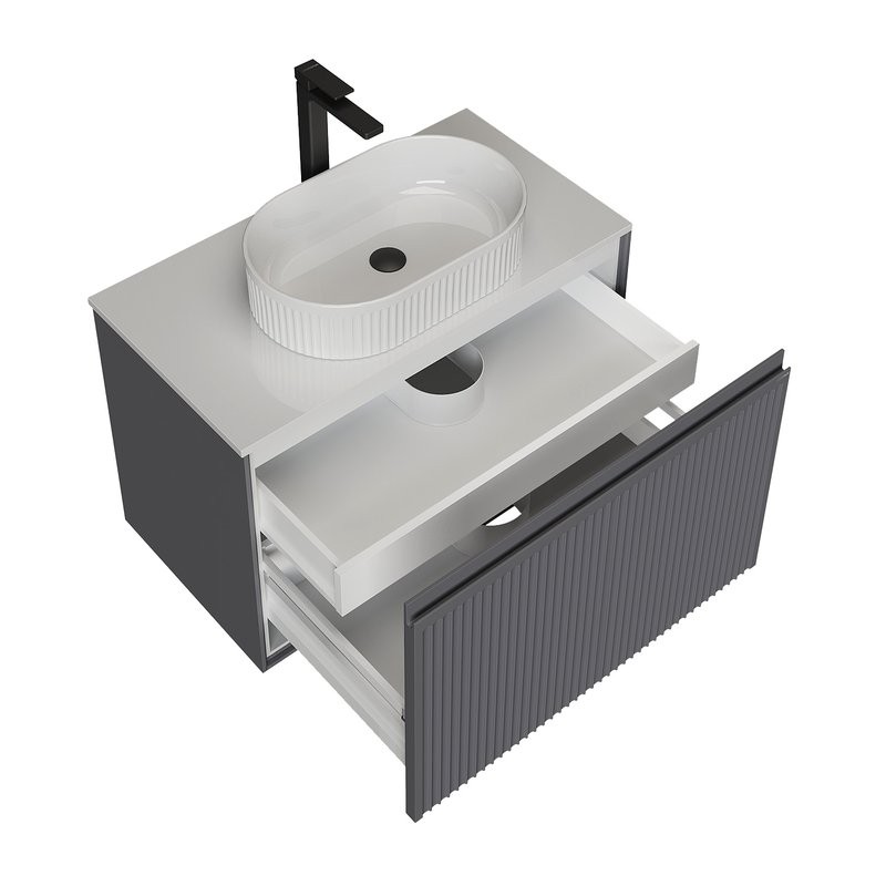 Мебель для ванной комнаты Grossman Кристалл 80 подвесная, матовый графит