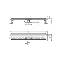 Душевой трап (лоток) Raglo R651 R651.60.09 60 см, решетка графит, с сифоном