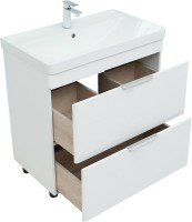 Тумба с раковиной Aquanet Ирис new 80 напольная, 2 ящика