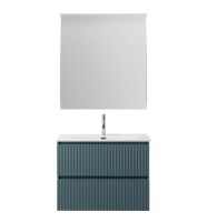 Мебель для ванной комнаты BelBagno Uno-mini 80 подвесная, 2 ящика, матовая голубая