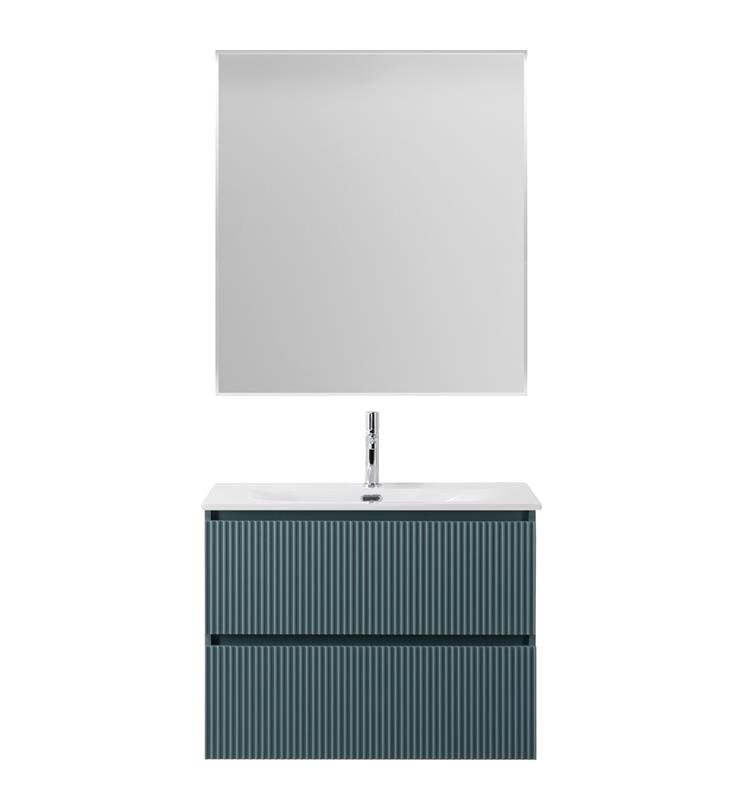 Мебель для ванной комнаты BelBagno Uno-mini 80 подвесная, 2 ящика, матовая голубая