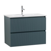 Мебель для ванной комнаты BelBagno Uno-mini 80 подвесная, 2 ящика, матовая голубая