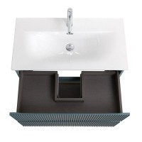 Мебель для ванной комнаты BelBagno Uno-mini 80 подвесная, 2 ящика, матовая голубая