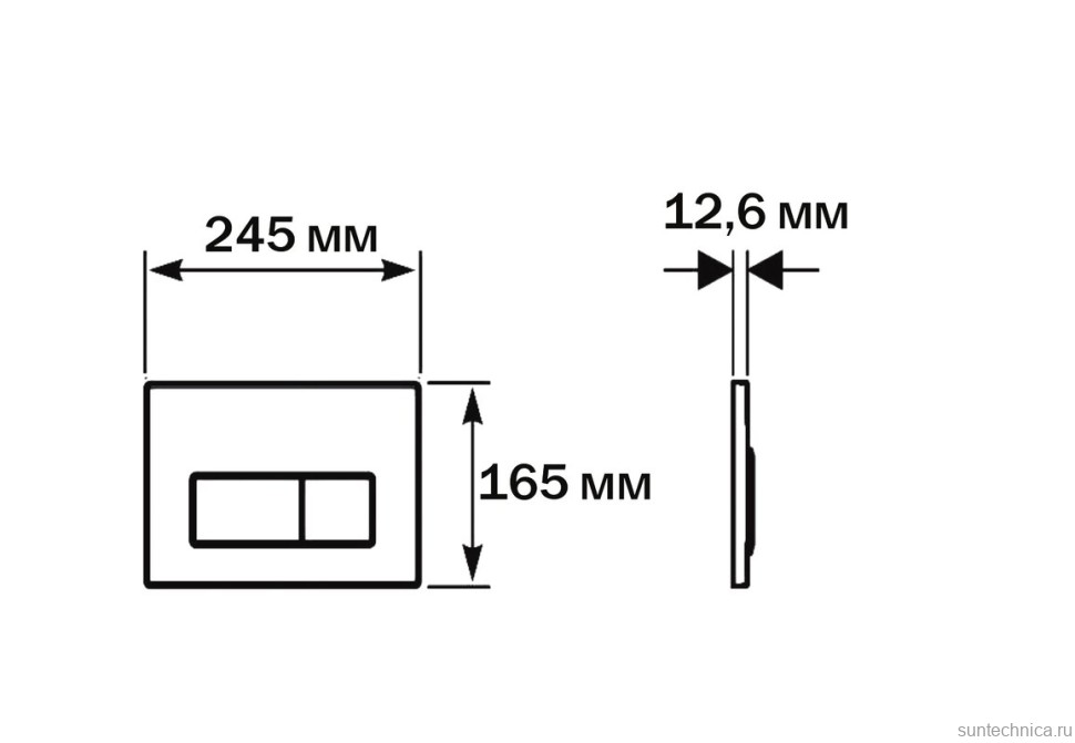 Кнопка смыва для унитаза AQUATEK Pneumo S PNS-0000006 АБС-пластик, цвет белый