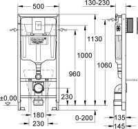 Система инсталляции для унитазов Grohe Rapid SL 38827000 5 в 1 с кнопкой смыва