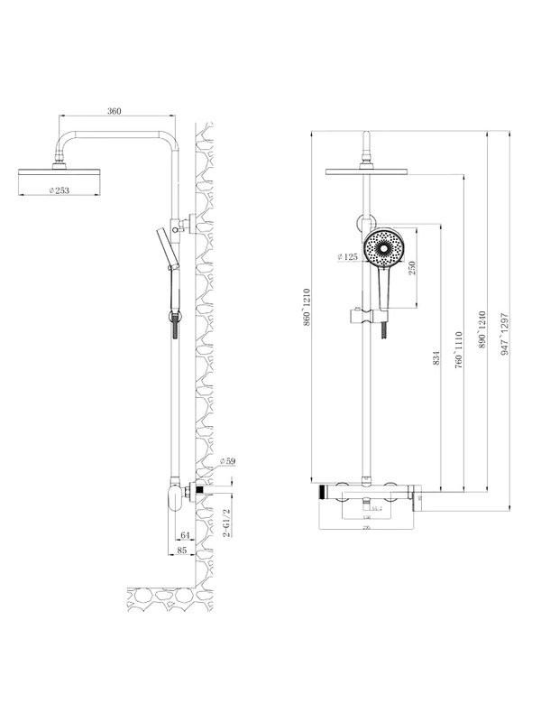 Душевая стойка Agger Sweet A2791200 хром глянцевый