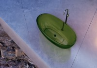 Акриловая ванна Abber Kristall AT9703 Emerald 170x75 см, отдельностоящая, овальная, с донным клапаном