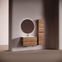 Тумба с раковиной Sancos Libra 90 подвесная, дуб чарльстон, раковина СN7019