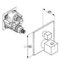 Термостатический смеситель встраиваемый Kludi Decus 54885N275 С ВНУТРЕННЕЙ ЧАСТЬЮ, оружейная сталь