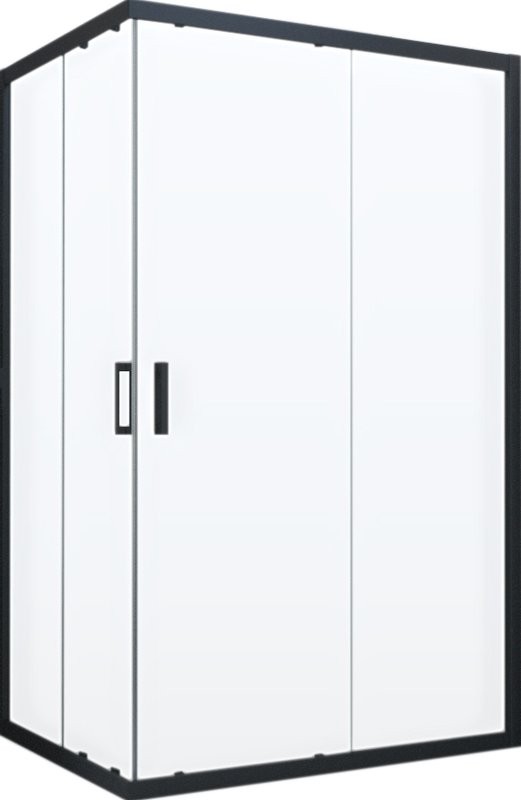 Душевой уголок Vegas Glass ZA-F Novo 110*100 02М 10 профиль черный матовый, стекло сатин