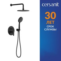 Душевой комплект Cersanit Лара (Lara) 68150 С ВНУТРЕННЕЙ ЧАСТЬЮ, матовый черный