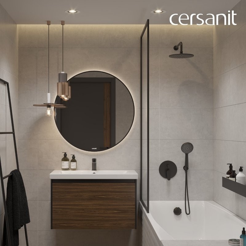 Душевой комплект Cersanit Лара (Lara) 68150 С ВНУТРЕННЕЙ ЧАСТЬЮ, матовый черный