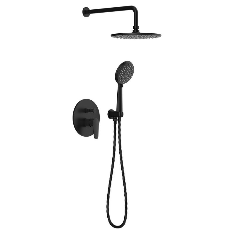 Душевой комплект Cersanit Лара (Lara) 68150 С ВНУТРЕННЕЙ ЧАСТЬЮ, матовый черный