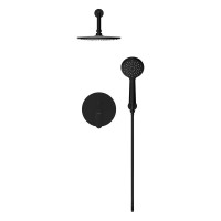 Душевой комплект Cersanit Лара (Lara) 68150 С ВНУТРЕННЕЙ ЧАСТЬЮ, матовый черный